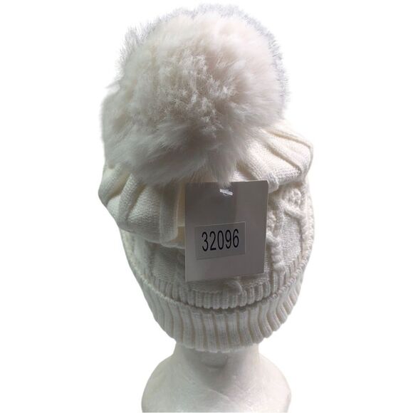 NEW Ivory Cable Knit Beanie Hat - Picture 4 of 8